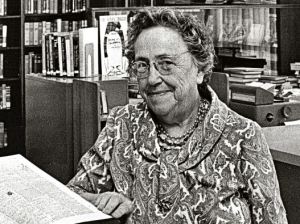 This is Dora McCormick, here shown inside Sellwood-Westmoreland’s fourth library, at S.E. Milwaukie and Lexington, in 1968. (Courtesy SMILE History Committee)
